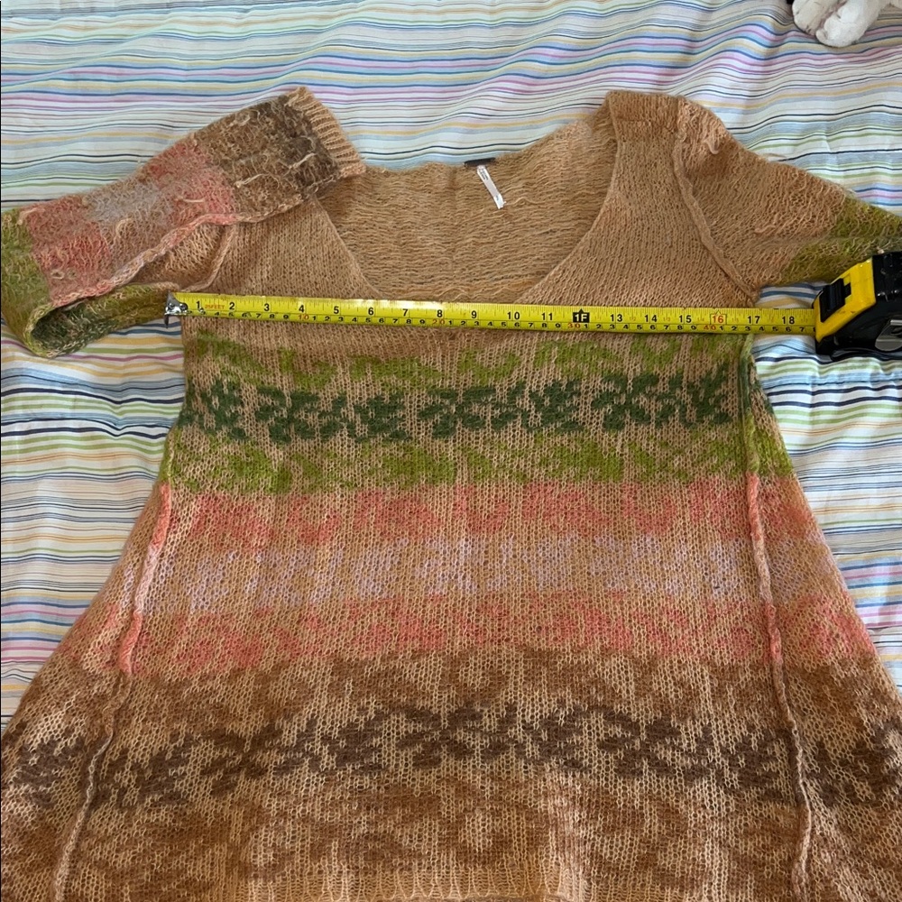 Free People Alpaca‎ Blend Earthy Tones Trapeze Knit Sweater S/P - Picture 4 of 13